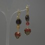 Tourmaline Earrings - Faceted Coin 10mm, Faceted Ball 6mm, Crystal in Bezel 12mm, Length 51mm