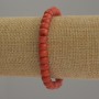 Bracelet Coral (artificial) Rondelle, 7x5 mm, 18 cm stretch