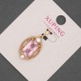 Xuping Pendant with Pink Crystal, 14 mm Diameter, 28 mm Length, 18K Gold Plating
