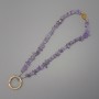 Amethyst chip keychain 7x2-3 mm +/- ring, diameter 24 mm, length 22 cm +/-