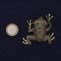 Frog Magnetic Brooch, Bronze Color, Red Crystals, Gold-Tone Metal, 33×33mm+
