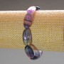 Oval Fluorite Bracelet, Natural Stone, 10x20 mm Oval Beads, 18 cm (Stretch)