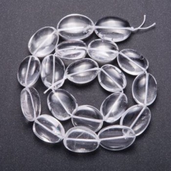 Beads of natural rock crystal, tumbled, diameter 14-19×14-17 mm, length 40 cm on thread