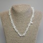 Necklace of White Quartz Chips, diameter 6-10×3-5 mm, length 45 cm +/- with clasp