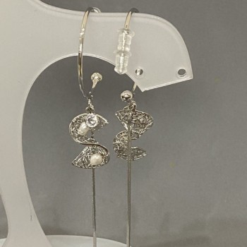 Сережки Пусети кільця, діаметр 24мм+- сріблястистий метал, довжина 87мм+