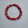 Faceted Coral Bracelet, diameter 7-8×9 mm ±, Faceted Hematite Rondelles 4×3.5 mm ±, with metal inserts, length 18 cm (stretch)