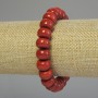 Artificial Coral Rondelle Bracelet 12x8mm, 18 cm, stretch