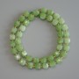Beads from natural chrysolite olivine gemstone, faceted cube, 7x7mm diameter, 3mm seed beads, length 38cm