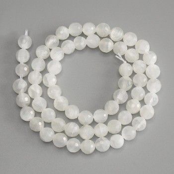 Faceted Rock Crystal Beads, 6 mm Diameter, 37 cm Length on Thread
