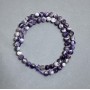 Amethyst beads, natural stone, smooth round beads, diameter 6.5 mm, length about 39 cm on thread
