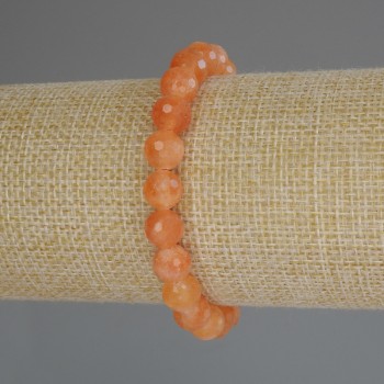 Браслет Нефрит Машан гранована кулька 8мм+-, довжина 18см (стрейч)