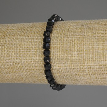 Bracelet with Faceted Tourmaline Cubes, 5x5 mm, 18 cm length (stretch)