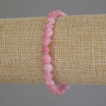 Bracelet with tourmaline in faceted coin shapes, 6.5 mm diameter, 18 cm length, stretch