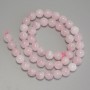 Beads Madagascar Pink Quartz – Smooth round beads, 8.5 mm diameter, 39 cm length