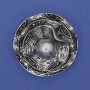 Brooch Accent Grey Pearl with Grey Crystals, Silver-Tone Metal 40mm+