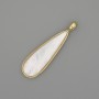 Pearl Drop Pendant 40x11mm ± Gold-tone Metal