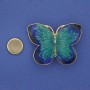 Magnetic Brooch Butterfly blue and light blue enamel on golden metal 39x30mm+