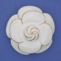 Flower Brooch white enamel golden metal 45mm+