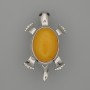 Brooch Pendant 'Turtle' with Synthetic Amber