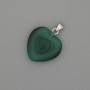 Pendant "Green Heart Cat's Eye" with silver-toned metal, diameter 20x20 mm, length 30 mm approx