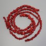 Red Coral Beads, Faceted Cut, Diameter 4–14×3–6 mm, on Thread, 40 cm, Assorted Sizes