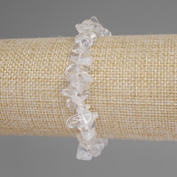 Браслет Гірський кришталь крихта 7-11х4-6мм+-, довжина 18см+- стрейч