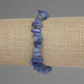 Браслет Синій Авантюрин крихта, діаметр 5-8х3-5мм+-, довжина 18см+- стрейч