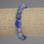 Blue Aventurine Faceted Bead Bracelet, diameter 10x9 mm, length 18 cm, stretch