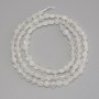 Beads of Rock Crystal, Faceted Coin-Shaped, 4 mm Diameter, 39 cm Length on Thread