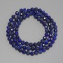 Azurite beads, faceted round spheres, 4 mm diameter, 38 cm long on thread