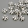 Bead-insert 'Clover' Findings in Silver Color, 9.5×9.5×3 mm, hole diameter 1.5 mm, packaging 20 g (~19 pcs)