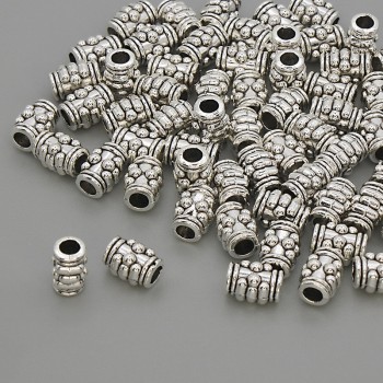 Bead-insert findings, silver metal color, diameter 6.5×5 mm, hole diameter 2.5 mm, packaging 20 g (~59 pcs)