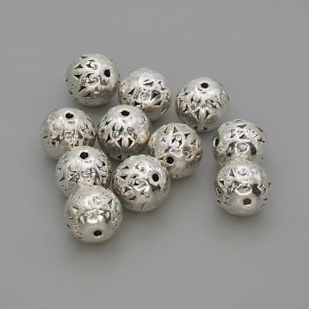 Bead insert fittings, silver metal color, 8 mm diameter, hole diameter 1.2 mm ±, packaging 20 g (~ 11 pcs)