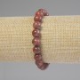 Red Jasper Bracelet with Smooth Round Beads, 8mm Diameter, 18 cm Length, Stretch