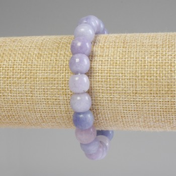 Aquamarine Bracelet with Rounded Rondelle Beads, 10x9 mm, 18 cm Stretch