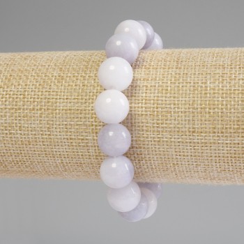 Aquamarine bracelet with smooth beads, 12.5 mm diameter, 18 cm length, elastic