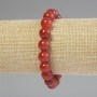 Carnelian bracelet with smooth beads, 10mm diameter ±, 18mm length ±, stretch