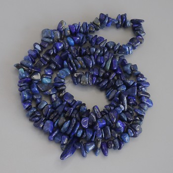 Azurite Chip Beads, diameter 7–13×2.5 mm, length 78 cm on thread