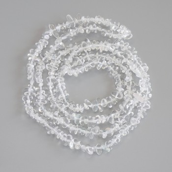 Mountain Crystal Chip Beads, diameter 6-13×2-4 mm, length 80 cm ± on thread