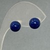 Lazurite Bead Stud Earrings (Pressed), Silver-Plated Metal, 8mm