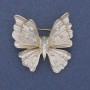 Brooch pendant 'Butterfly' with white enamel, rainbow crystals, gold-toned metal 39x42mm+