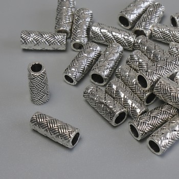 Bead insert fittings, silver color, 12×5 mm diameter, hole diameter ~3 mm, packaging 20 g (~30 pcs)