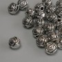 Bead-insert Flower, silver color metal, 7mm diameter ± hole 2mm ± packaging 20g (~21 pcs)