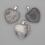 Heart Pendant Gray Jasper 20x20x25mm