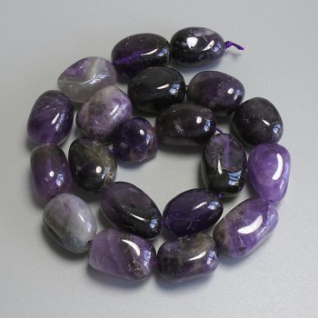 Amethyst teardrop beads, diameter 18-20×14 mm ±, on thread, 38 cm long