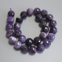 Amethyst Beads, Faceted Balls, 14 mm Diameter ± on Thread, Length 39 cm+