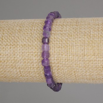 Браслет Аметист гранований кубик, діаметр 5х5мм+-, довжина 18см +- стрейч