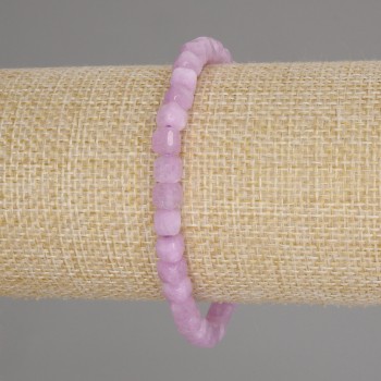 Браслет Кунцит гранований кубик, діаметр 5х5мм+-, довжина 18см +- стрейч