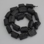 Tourmaline Sherl Beads, Unpolished Stone, Diameter 15–18×10–12 mm, Seed Beads 4–5 mm, On Thread, Length 41 cm