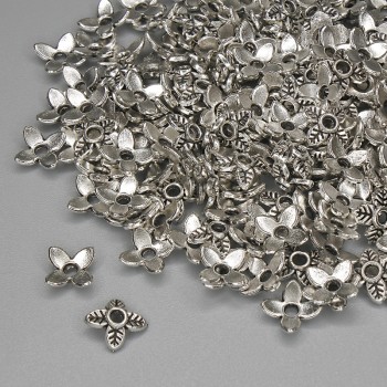 Bead caps for beads, silver metal color, 7×1 mm diameter with 1.5 mm hole, packaging 20 g (~159 pcs)